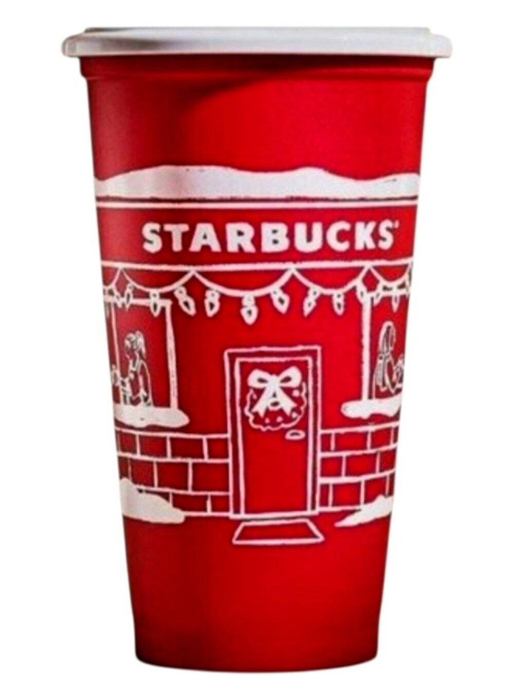 Starbucks 2025 Classic Red Holiday Cup Winter House Design Collectible 16oz Cup